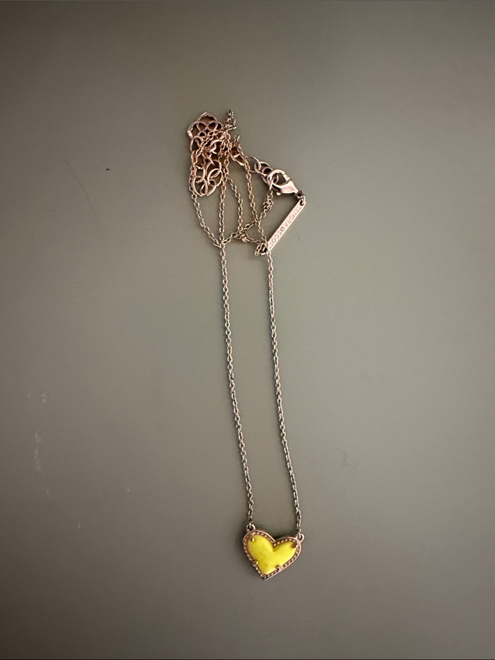 Kendra Scott Yellow Heart Pendant Necklace